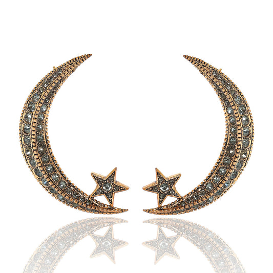 DIAMOND CRESCENT EARRINGS