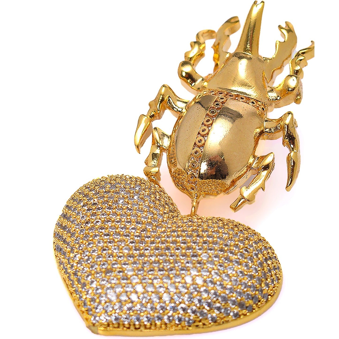 GOLD SCARAB BEETLE EARRINGS