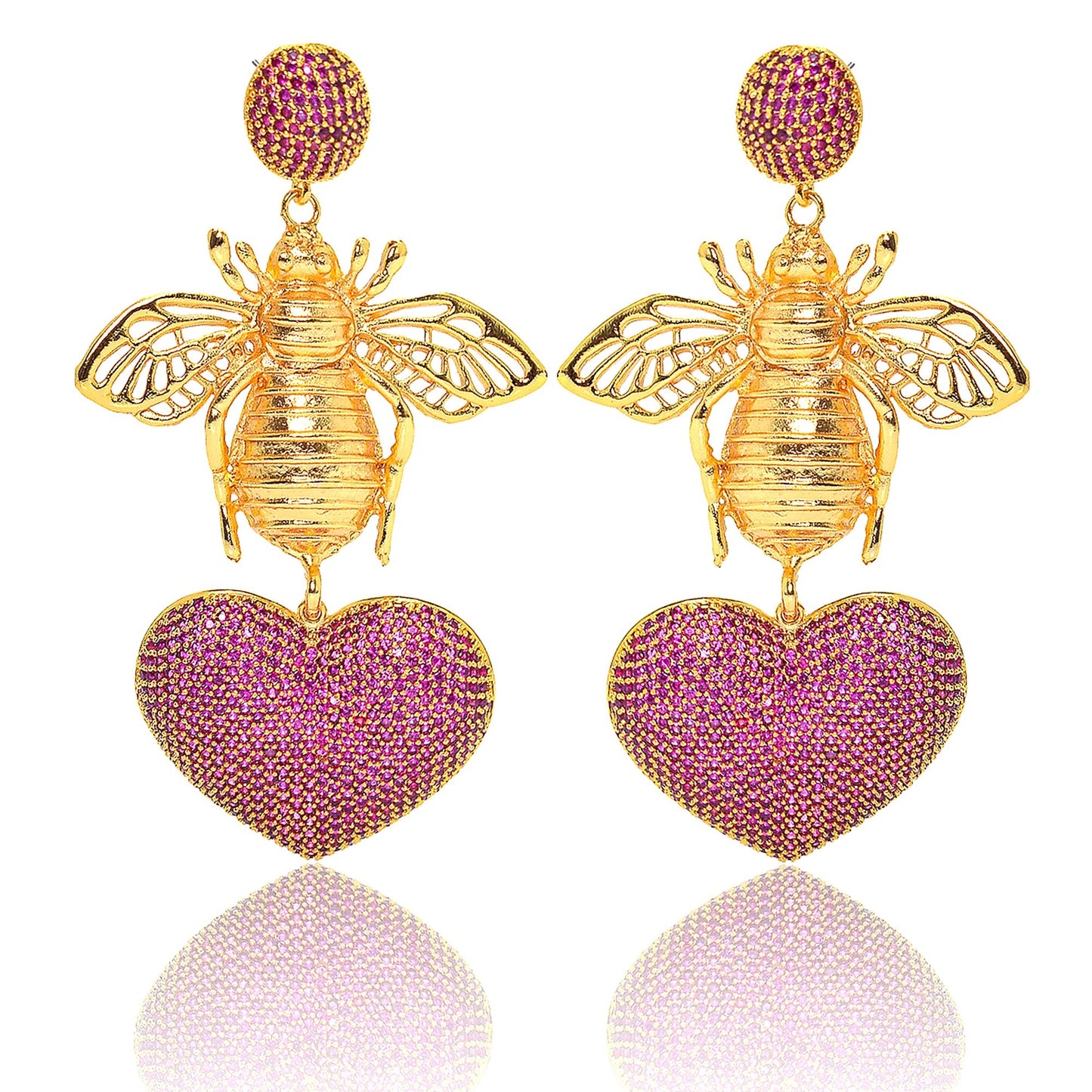 BEE WITH BLUE HEART EARRINGS